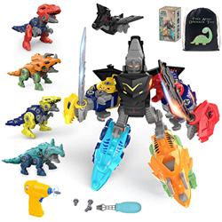 Juguetes de Dinosaurio Desmontables para Niños con Taladro Eléctrico, DIY Educativo Construcción Kit, Juguetes Stem para Niños de 3 a 7 Años, Cumpleañ características
