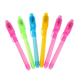 Heall Pen de Tinta Invisible con Marcador de espía UV Pen Pen Fiesta de cumpleaños para niños Accesorrido para Mensajes Secretos 6pcs UV Pen características