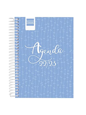 Finocam - Agenda 2022 2023 Cool 1 Día Página Septiembre 2022 - Junio 2023 (curso lectivo) + Julio y Agosto resumidos Azul Español