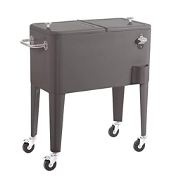 LOLAhome Nevera Porta Hielo para Barbacoa de Acero de 56 litros (Gris) precio