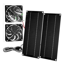 Kaicurhu Ventilador de avión Solar de 10 W - Kit de Ventilador Doble con energía Solar,Ventiladores de refrigeración de 10 W con Cable para gallineros características