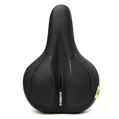 Saturey Sillín De Bicicleta - Espuma Viscoelástica Espesada con Sillín De Luz Trasera - Diseño Transpirable E Impermeable - Adecuado para Bicicletas D