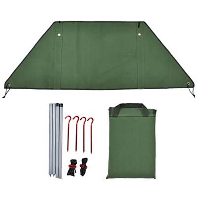 EVTSCAN Parabrisas portátil plegable de lona para estufa de camping, 31 x 64 x 23 pulgadas, cortavientos de lona, ​​con varillas de soporte, parabrisa