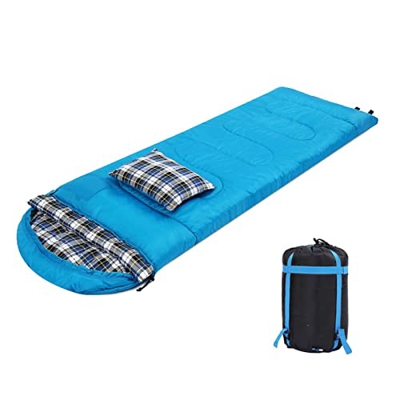 JYER Mibros de Dormir de algodón con Almohada, saqueo de compresión de Envoltura de Clima cálido y de 4 Temporadas, Saco de Dormir de Mochilas Ligeras