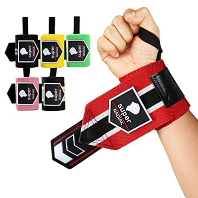 super NADIAK®Pulseras Gimnasio-Pulseras Profesionales-Puños Gimnasio Resistentes-Muñequeras Levantamiento de Pesas,Wrist Wraps Bodybuilding,Powerlifti