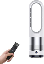 Ventilador de torre portátil sin aspas de pie, ventilador de enfriamiento de 80°/ventilador de calefacción, 8 velocidades, temporizador de 8 horas, ca en oferta