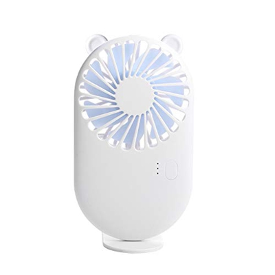 Ventilador pequeño Cama de Escritorio de Oficina Recargable con USB Pequeño hogar Portátil Gran Viento Mudo Ventilador Mudo (Color : White-a) (White)