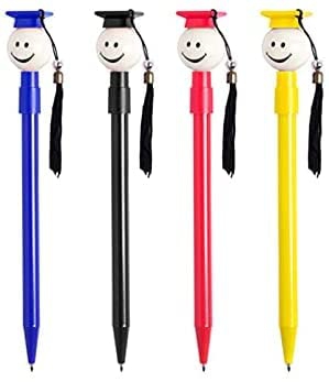 Lote de 100 bolígrafos graduado. En gama de vivos colores. Se sirven en colores surtidos. Para regalo en fiestas de graduación.