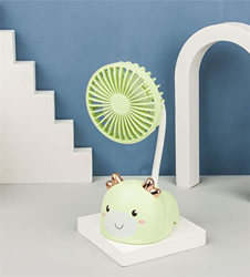 SFFZY Venientes de dibujos animados de Mini Table Mude Desktop Portable Mini Fan USB Ventilador eléctrico de escritorio recargable de macarona (Color  precio