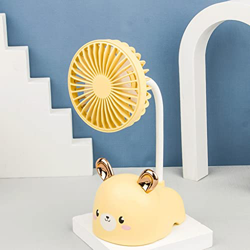 SFFZY Venientes de dibujos animados de Mini Table Mude Desktop Portable Mini Fan USB Ventilador eléctrico de escritorio recargable de macarona (Color  en oferta