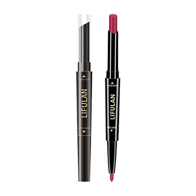 Lápiz labial Cremoso Mate Durable Lipstick Cabeza Lápiz Doble impermeabilización Nude 2 Lipstick 1 Pen con Lip Velvet que dura en Lipstick Regalo para