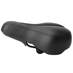 CUTULAMO Sillín de Bicicleta, Sillín de Bicicleta Aerodinámico Grueso de Resorte Transpirable Que Reduce los Golpes para Bicicleta de Carretera(Negro  en oferta