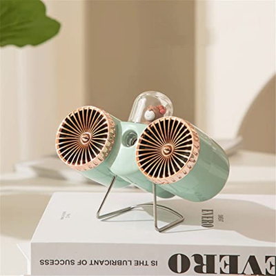 SFFZY Mini ventilador de spray verano USB Anión acondicionador portátil acondicionador recargable ventilador de doble hojas ventilador de enfriamiento