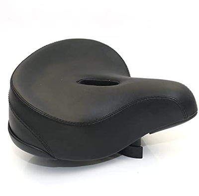 YEstge Asiento de Bicicleta, Asiento de Bicicleta Cuero Suave Impermeable Transpirable Antiguo Retro Resistente al Desgaste-Black