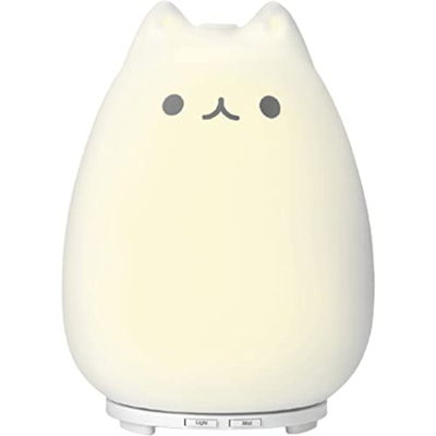Habiba Humidificador Difusor de Aceite Esencial de Gato Lindo, Dormitorio de casa, Menos de 30 decibelios, humidificador de ultrasonido de 100 ml, luz