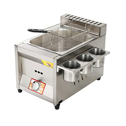 Tightstore Freidora de Aceite Comercial, Freidora con Cesta y Tapa, Freidora de Acero Inoxidable, Freidora de Gran Capacidad, para Patatas Fritas, Don en oferta