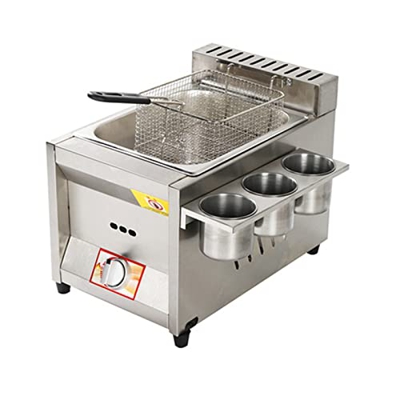 Tightstore Freidora de Aceite Comercial, Freidora con Cesta y Tapa, Freidora de Acero Inoxidable, Freidora de Gran Capacidad, para Patatas Fritas, Don