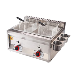 Tightstore Freidora de Aceite a Gas, Freidora Al Aire Libre con Cesta, Freidora de Acero Inoxidable, Freidora de Papas Fritas, para Restaurante Comerc en oferta