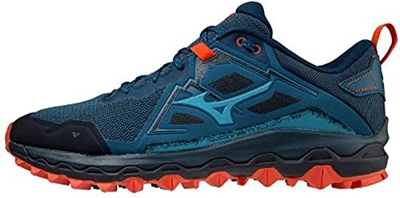 Mizuno Wave Mujin 8, Zapatillas de Trail Running Hombre, Moroccan Blue/Algiers Blue/Grenadine, 44.5 EU