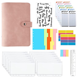 YXHZVON Carpeta de Anillas A6, Planificador de Presupuesto 35 Piezas Carpeta de Cuero de PU Cuaderno de Presupuesto con Bolsillo de Carpeta Transparen en oferta