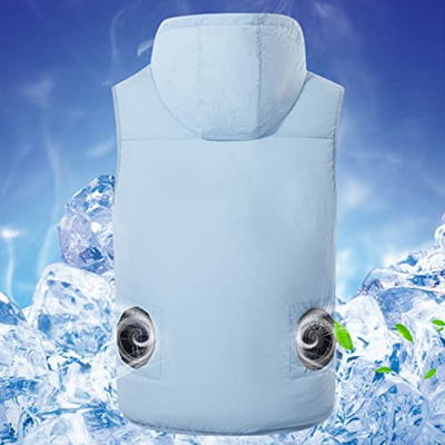 Hanging Ropa De Ventilador Chaleco De Enfriamiento, Ropa De Aire Acondicionado De Verano, Carga USB Ajustable Batería De Alta Duración Sitio De Constr
