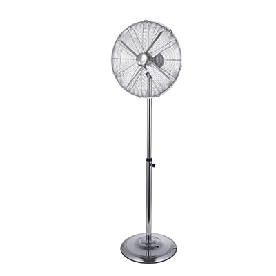Decorspace - Ventilador de pie "Cromo" de 3 velocidades, pala de Ø 45 cm, altura regulable 170 cm