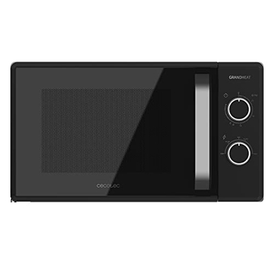 Cecotec Microondas de 20 Litros Grandheat 3030. 700 W, 6 Niveles de Potencia, Revestimiento Anti-Dirt iTech y Tecnología 3DWave, Modo Descongelación, 
