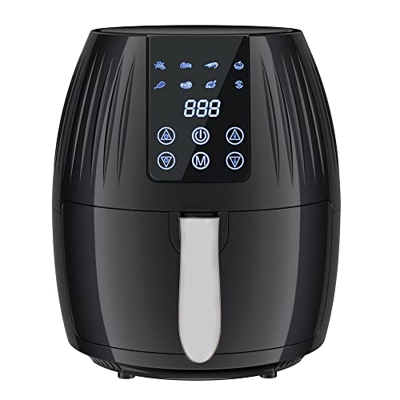Daoco Freidora De Aire Eléctrica,Freidora de Aire 5.5L Inteligencia Multifuncional Hogar Gran Capacidad 1300W Gran Potencia de Fuego Temporización Pan