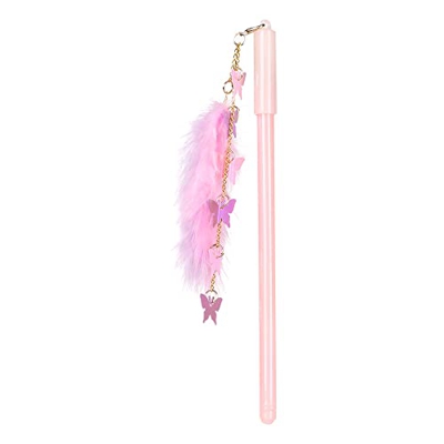 Pluma neutral linda pluma a base de agua aprendizaje suministros de oficina papelería colgante pluma mariposa (rosa)