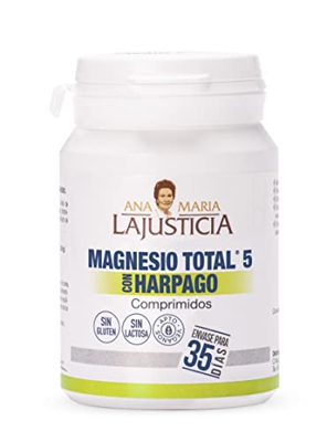 Ana Maria Lajusticia - Magnesio total 5 con Harpago - 70 comprimidos, Contribuye a la relajación muscular, Disminuye el cansancio y la fatiga, Apto pa
