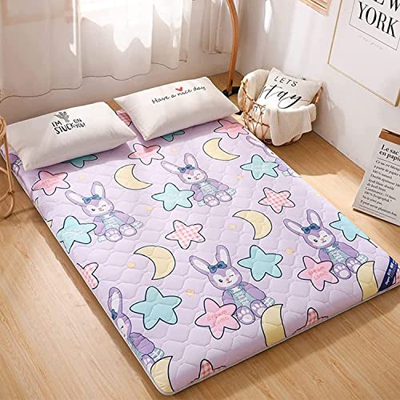 XLBHSH Colchón de Piso Doble japonés, Suave portátil, portátil, Almohadilla para Dormir sin Deslizamiento, colchón de Cama Plegable, colchón,F,120x200