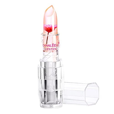 Natural 2 Cristal transparente Brillo de labios Color Brillo Labios Jalea Flor Cambio Larga temperatura Labio Hidratante duradero Lápiz labial Labio n