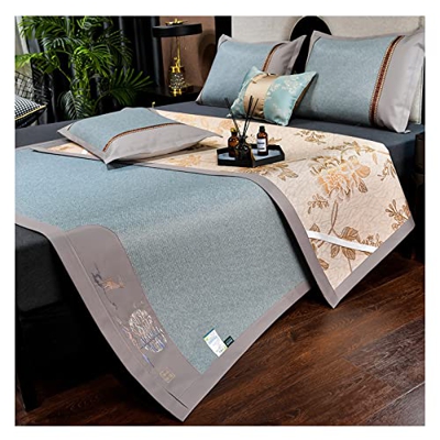 FRIKE Colchón De Verano para Dormir Colchonetas Refrigeración Ratán Almohadilla Bambú Textil Transpirable Plegable Colchoneta Cama Doble Cara para Uso