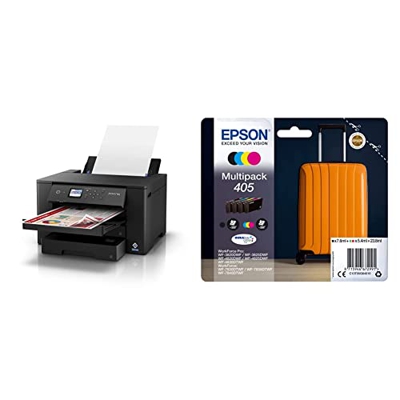 Epson Workforce WF-7310DTW, Impresora A3 WiFi con Impresión Doble + C13T05G64010 Tinta (4) 1 x 7,6 ml, 1350 páginas Negro
