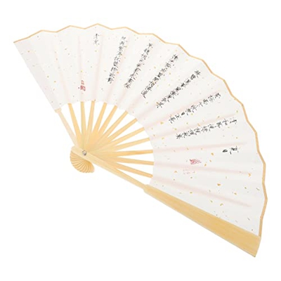 COHEALI Fan de La Mano de 1 por Ciento Fan de Plegado Fan de Papel Ventilador de Mano Japonés Chino