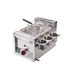 Tightstore Freidora pequeña de grasa para 2 personas, Freidora de gas comercial, Freidora grande con cesta, Freidora profunda de gran capacidad, Freid precio