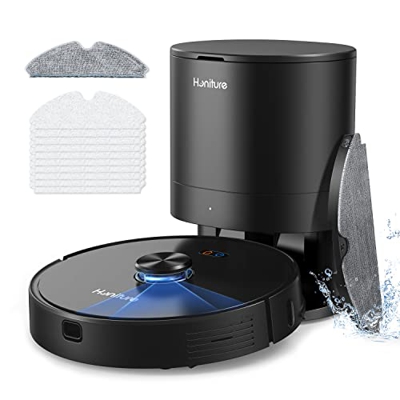 Robot Aspirador y Fregasuelos con Vaciado Automático, HONITURE Q6, 2700Pa, Láser Navegación Robot Aspirador, Multi-Floor Mapping, Compatible con Alexa