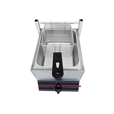 Tightstore Freidora de grasa profunda con cesta, freidora de fácil limpieza, freidora de patatas fritas, freidora de gas con cesta desmontable, freido
