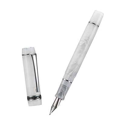 Kaigelu 316A - Pluma estilográfica de acrílico blanco, punta media de iridiumm, suave escritura de caligrafía, bonita pluma de escritura para hombres 