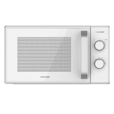 Cecotec Microondas de 20 Litros Grandheat 3020. 700 W, 6 Niveles de Potencia, Revestimiento Anti-Dirt iTech y Tecnología 3DWave, Modo Descongelación, 