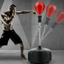 Saco de boxeo de 120 – 160 cm de altura ajustable, para niños y adultos, entrenamiento antiestrés y fitness (rojo) precio