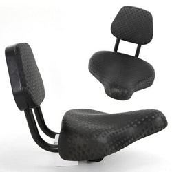 Asiento trasero para bicicleta de montaña, de carreras, negro, con respaldo en oferta