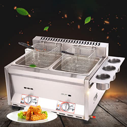 Tightstore Freidora de gas, sartén profunda con cesta, máquina freidora de patatas fritas, freidoras de grasa profunda para uso doméstico, freidora de precio
