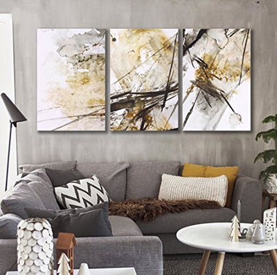 FMOPQ Pinturas abstractas Modernas para decoración de Paredes sobre Lienzo 40 * 60 cm 3 Piezas estiradas y enmarcadas Listas para Colgar, a, 40x60