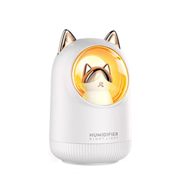 TOMYEUS purificador de Aire y humidificador USB Humidificador de Aire Coche portátil Aromaterapia Difusor Fogger con luz Nocturna romántica 300ml difu en oferta