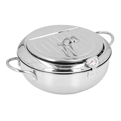 Freidora Japonesa Tempura Pequeña Freidora Profunda de Acero Inoxidable con Control de Temperatura Drenaje de Aceite para Papas Fritas Pescado Pollo O