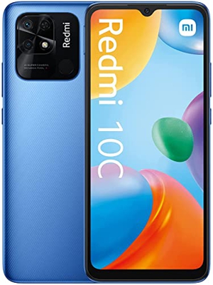 Teléfono Xiaomi Redmi 10c, Color Azul (Ocean Blue), 128 GB de Memoria Interna, 4 GB RAM, Dual Sim. Pantalla Dot Drop de 6,71". Cámara principal de 50 