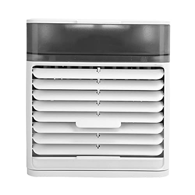 Mini Aire Acondicionado, Enfriador de Aire Personal Portátil con Luces LED de 7 Colores Mini Enfriador de Aire Alimentado por USB Ventilador de Enfria