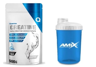 quamtrax creatine monohydrate 500 gramos + batidor