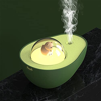 TOMYEUS purificador de Aire y humidificador Mini humidificador de Aire ultrasónico Aguacado Aroma Essential Oil Difusor Home Car Mist Maker LED Lámpar